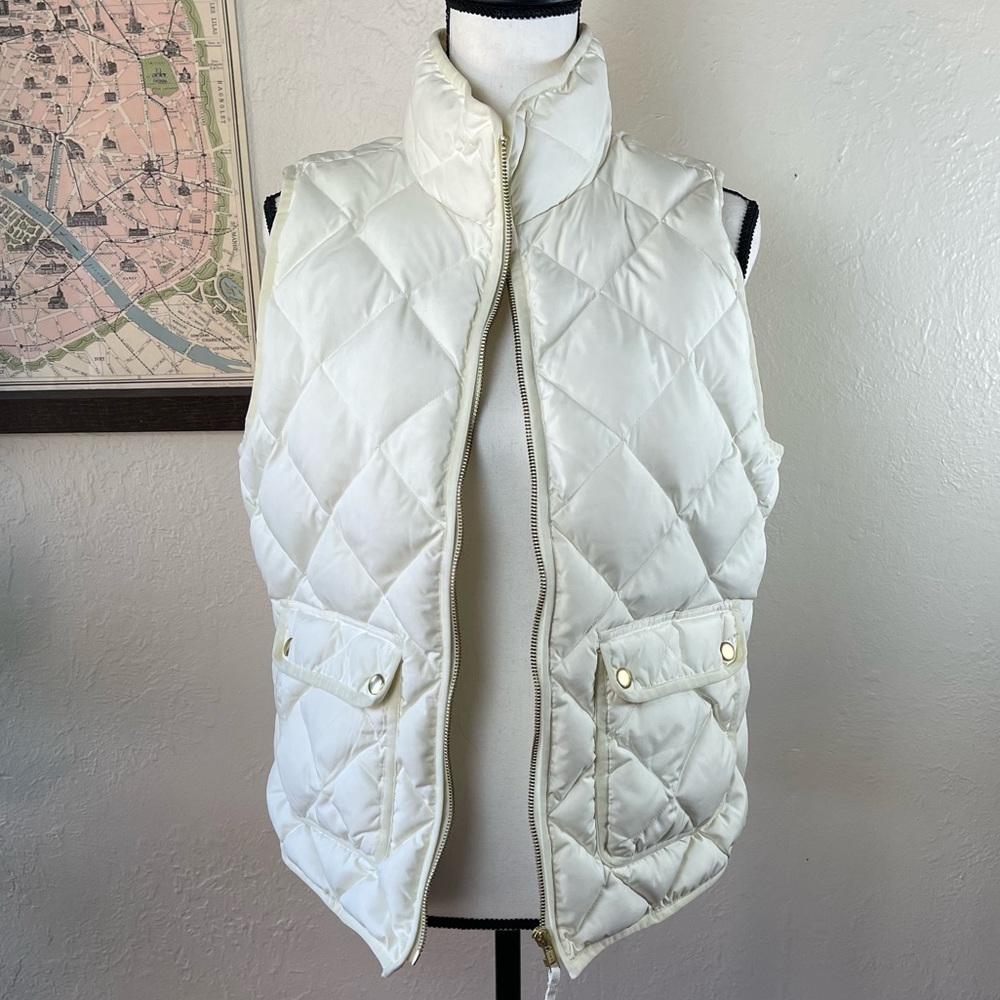 J.Crew cream puffer vest